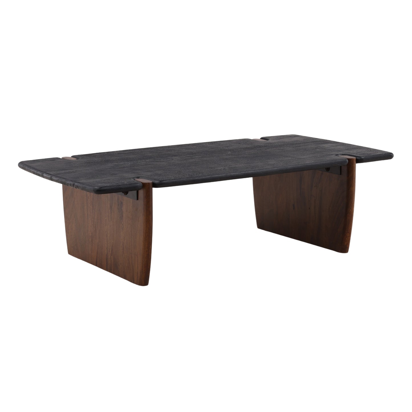 Ophelia Coffee Table - Solid Acacia Wood - Black and Natural