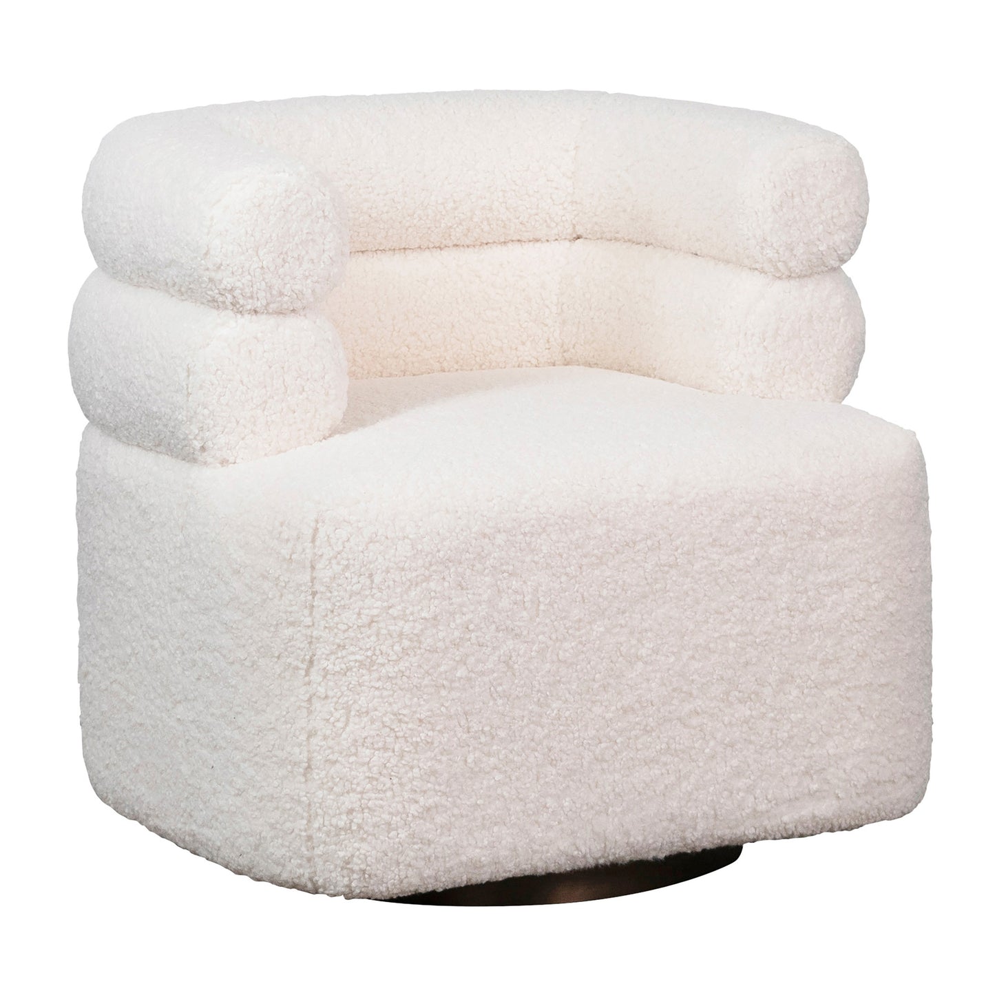 Benedicto Occasional Chair - Faux Sheepskin Upholstery - Cream Fur Seating