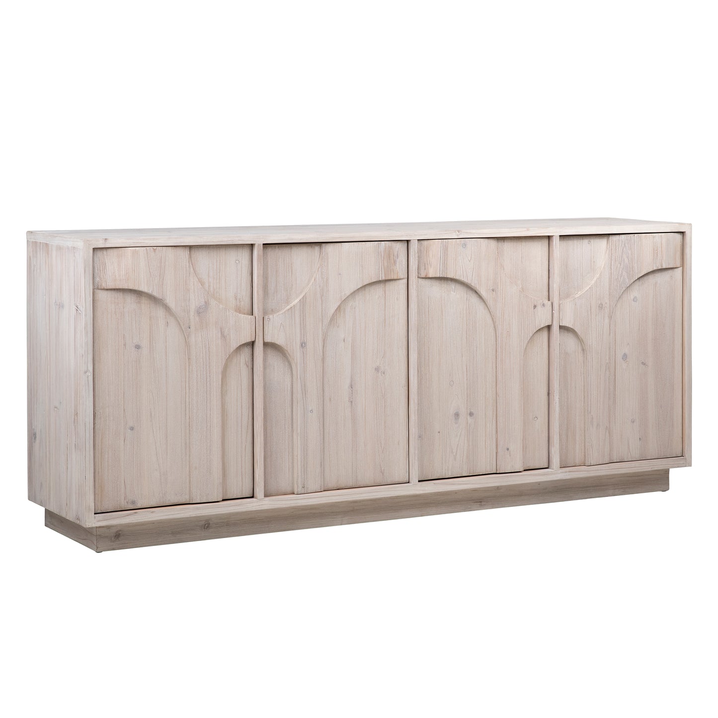 Florence Sideboards and Media Stand - Reclaimed Pine Wood - Light Natural Brushed Wood Finish