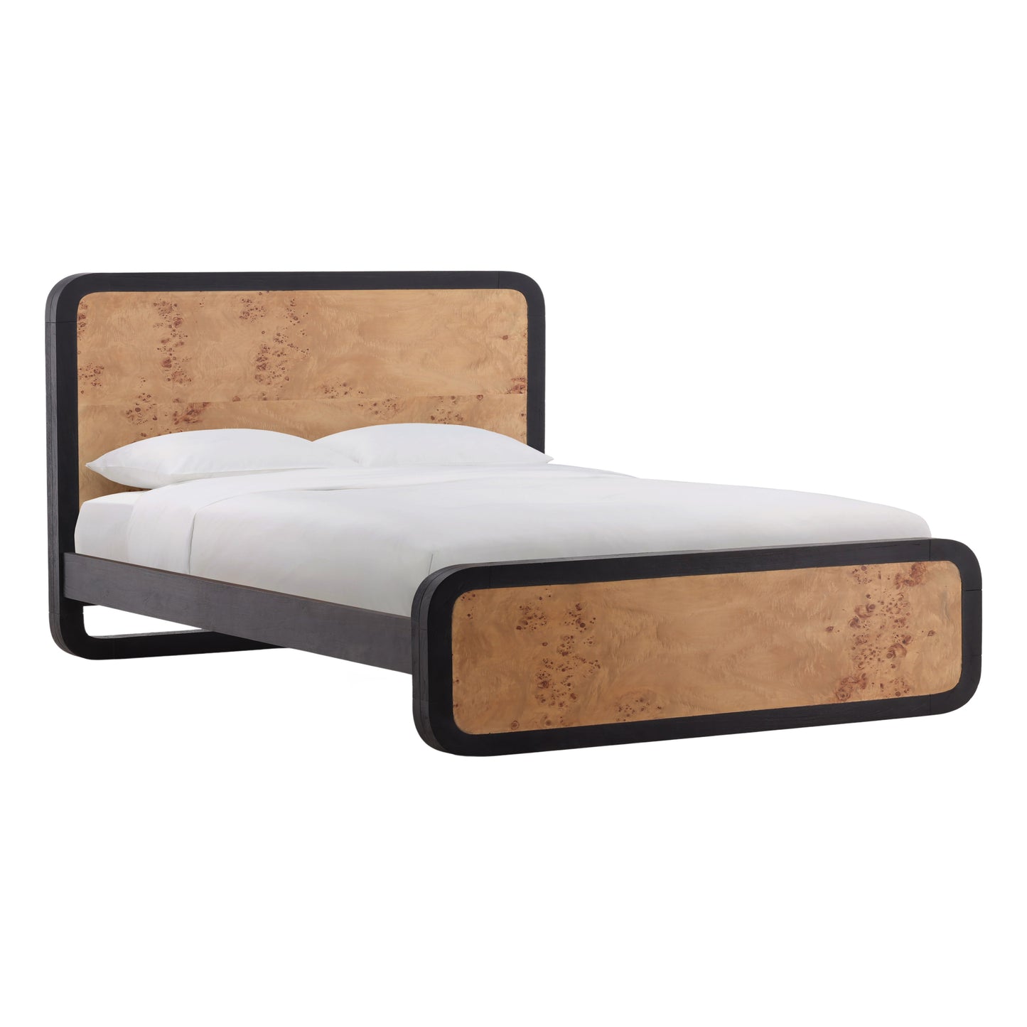 Benedict Bed - Mappa Burl and Acacia Wood - Natural and Black