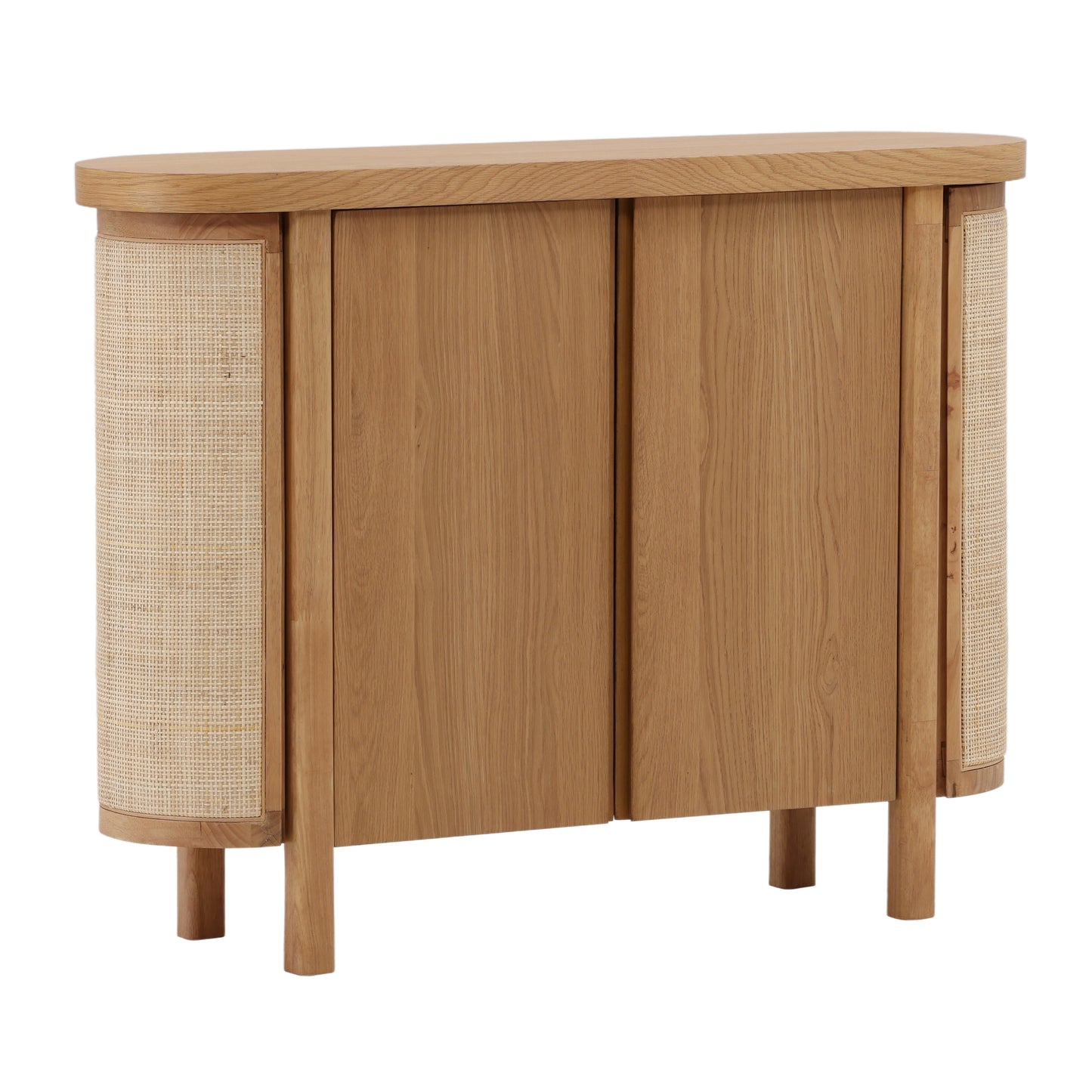 Henrietta Sideboards and Media Stand - Rubber Wood, Oak Veneer and Cane - Natural