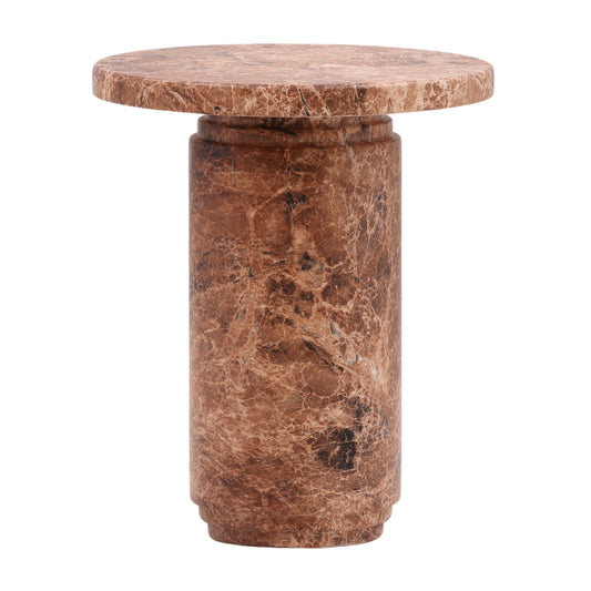Rosalind End Table - Lightweight Concrete Water Transfer Marble - Brown