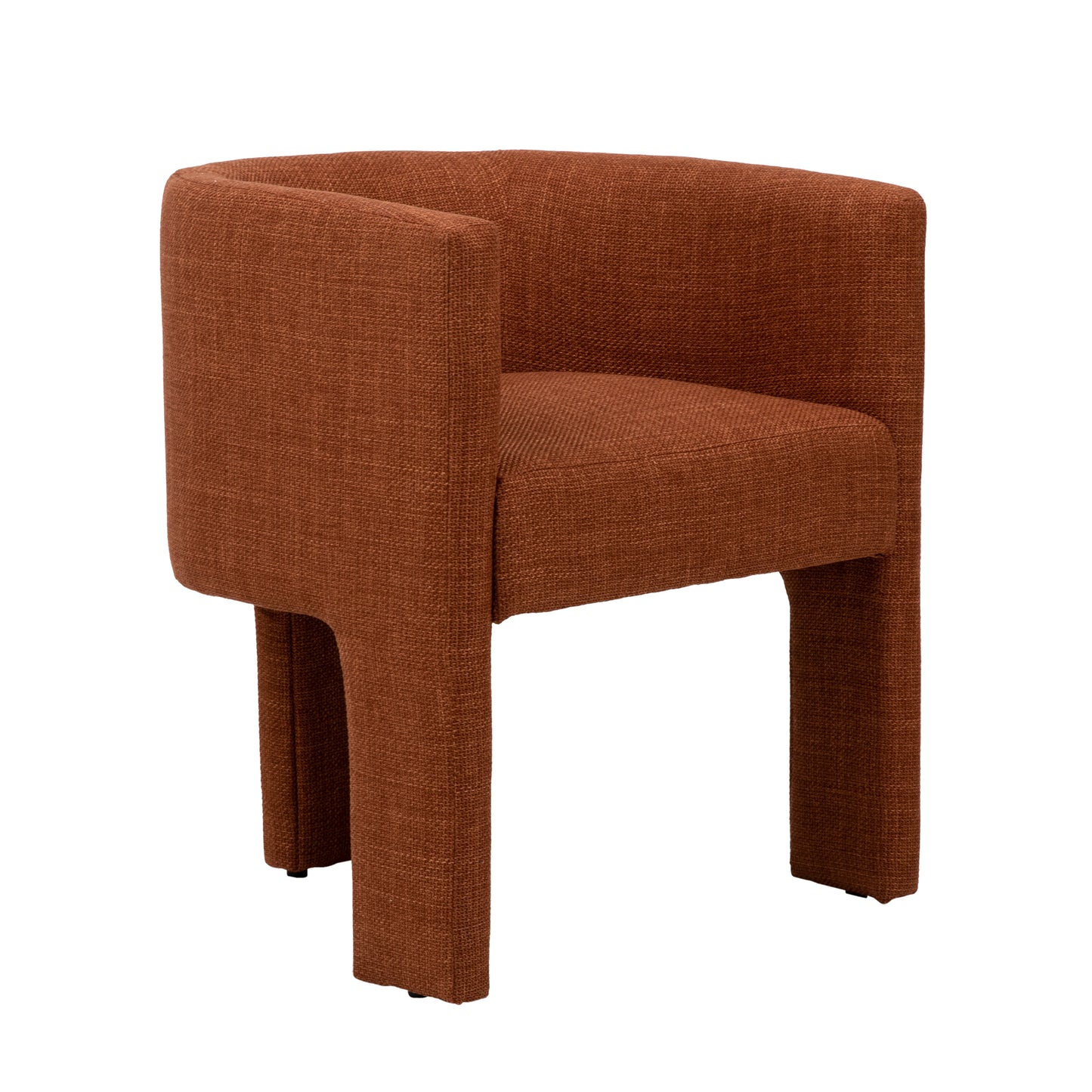 Theodorae Dining Chair - Polyester Blend Upholstery and Solid Pine Wood - Rust
