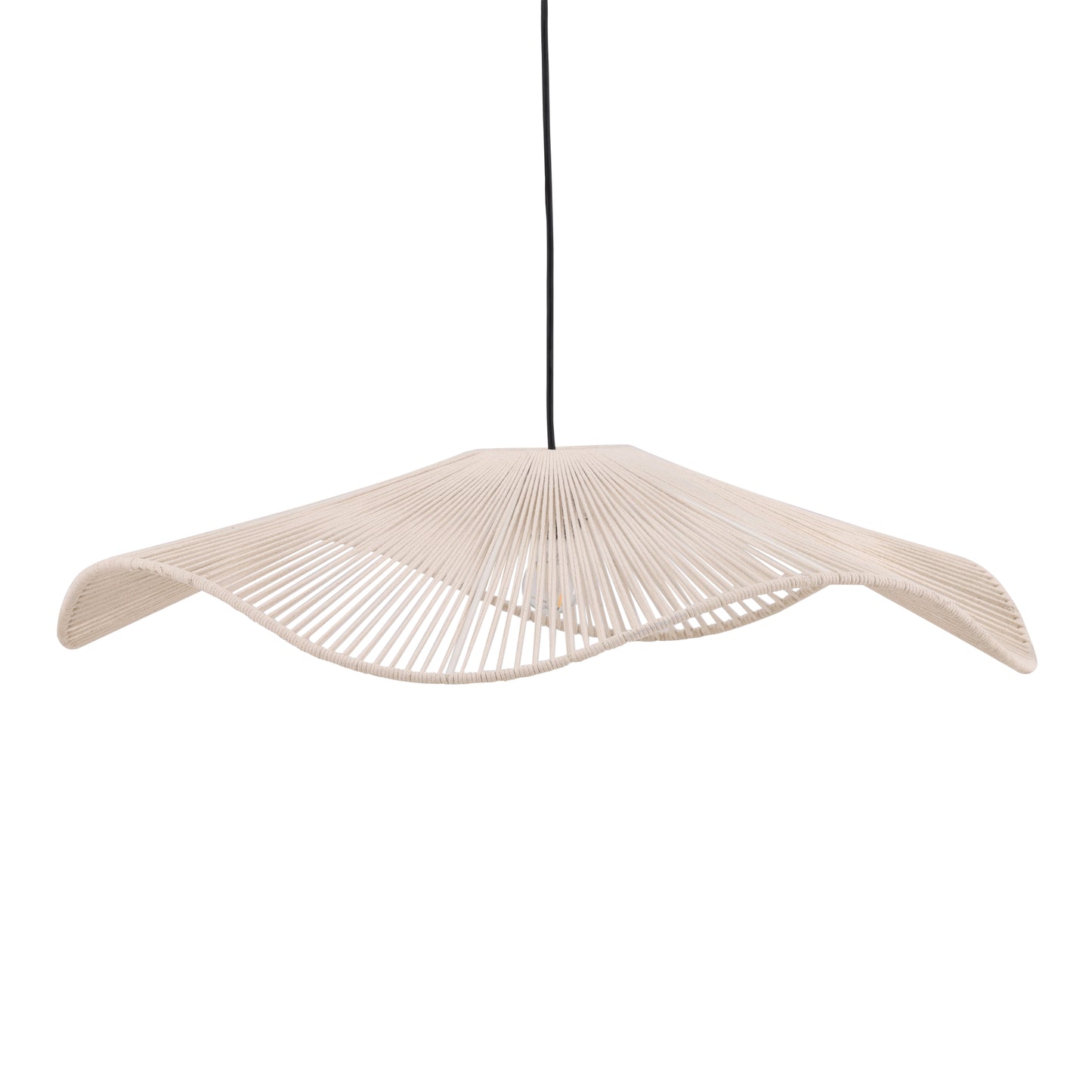Rosalindus Hanging Light - Cotton Rope and Iron - Cream