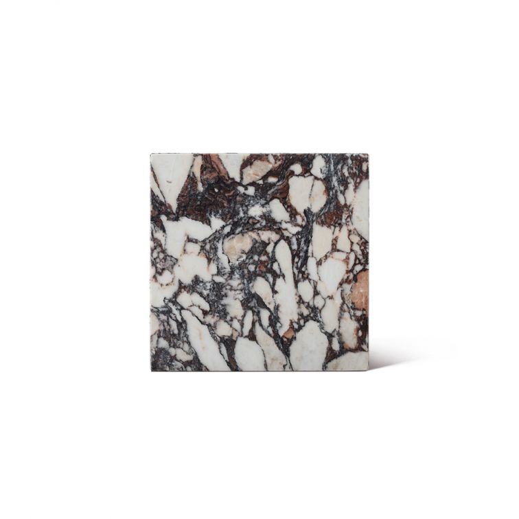 Kaia Marble Plinth Block Tall End Table - Calacatta Viola